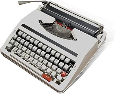 Portable mechanical typewriter, with keyboard, type bars and platen